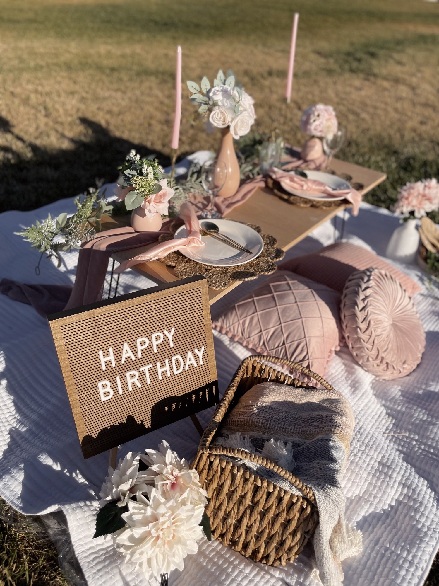 Boho Chic Picnics setup