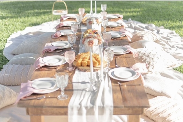 Boho Chic Picnics setup