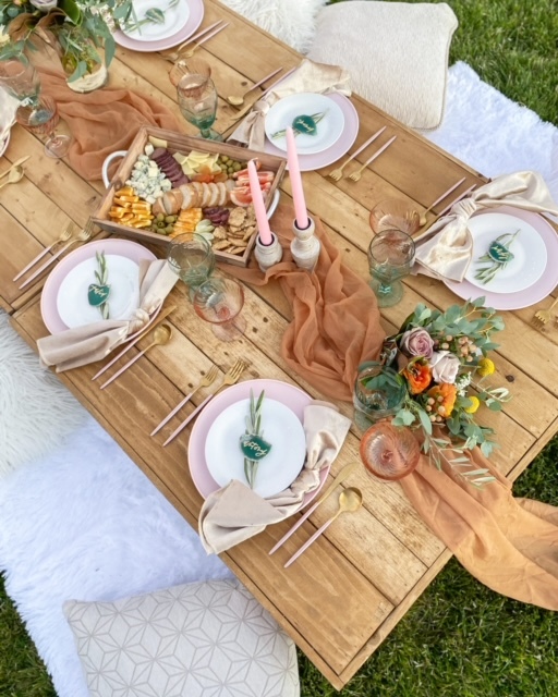 Boho Chic Picnics setup